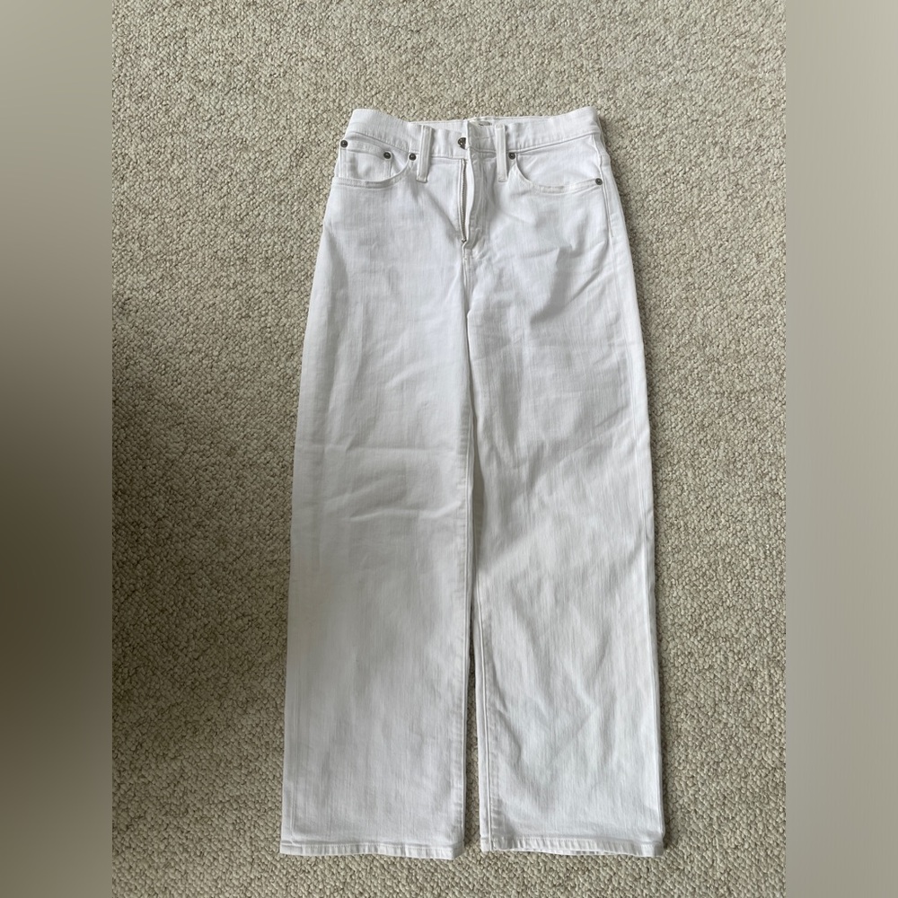 J Crew Slim Wide Leg Jeans White size 26